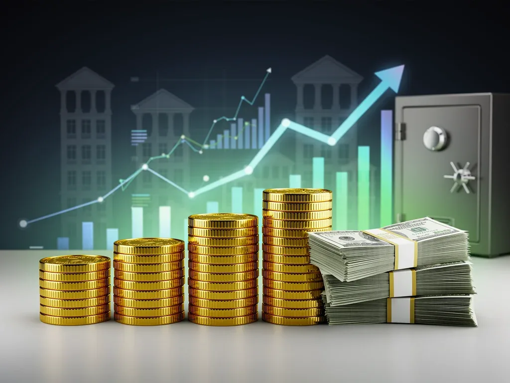 Increased banking capital reserves, financial stability concept.